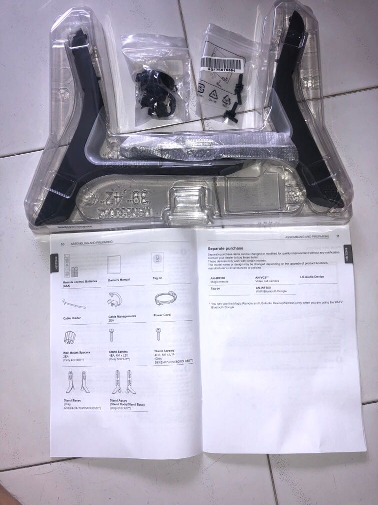 LG Tv stand base, TV & Home Appliances, TV & Entertainment, TV Parts