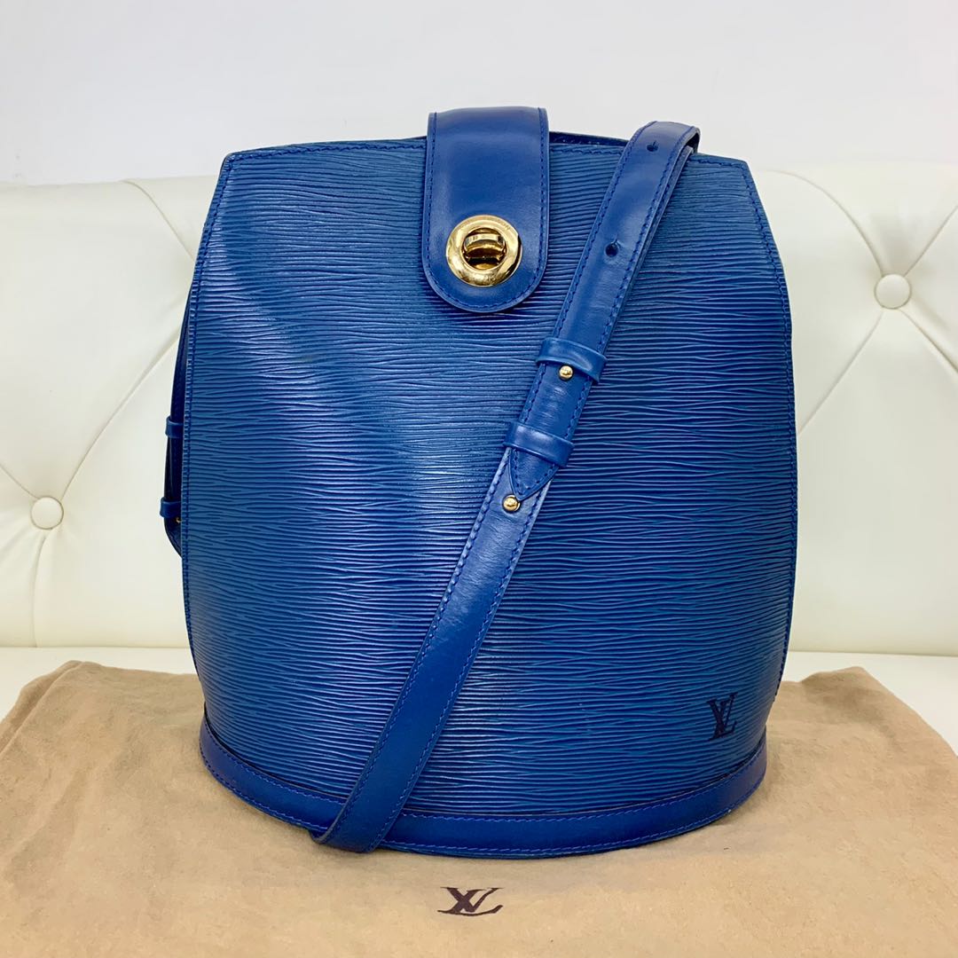 LOUIS VUITTON Shoulder Bag Used Epi Leather Cluny Blue