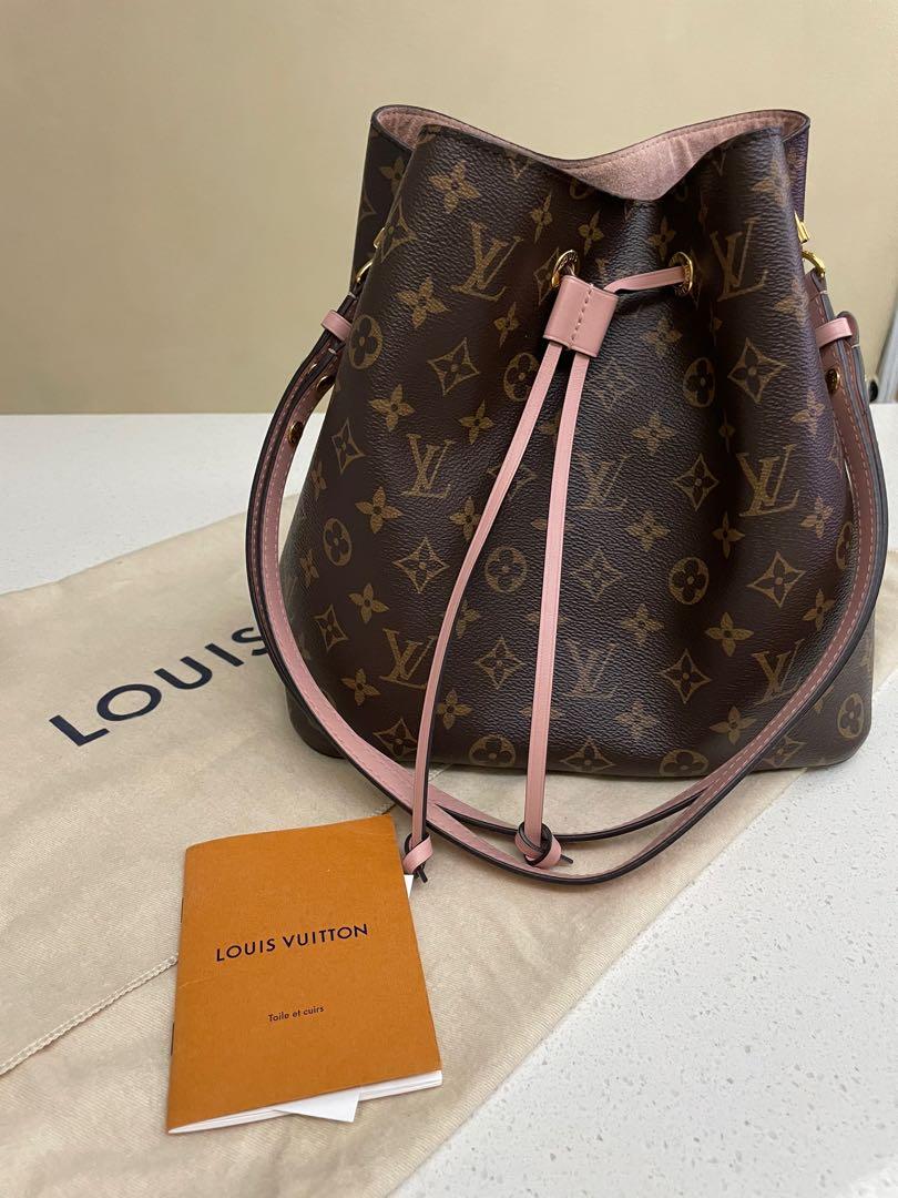 Louis Vuitton Neonoe Bucket Bag MM Monogram Canvas Rose Poudre