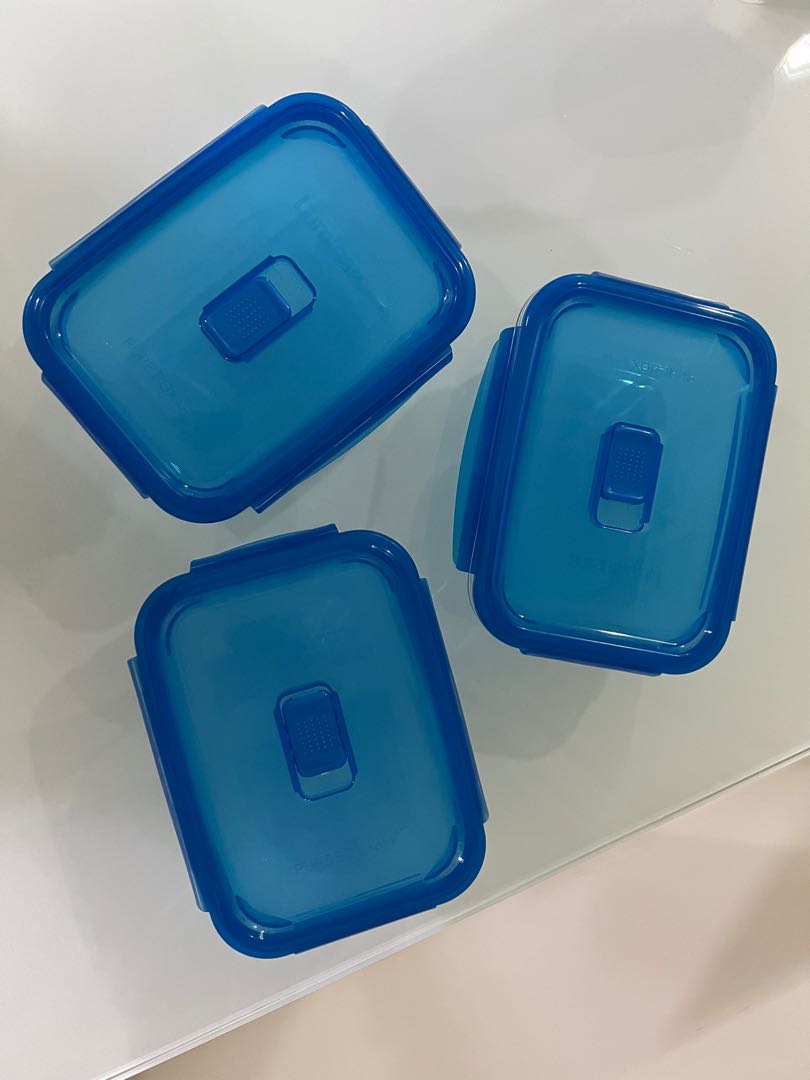 Luminarc glass container 3 pcs, Furniture & Home Living, Kitchenware