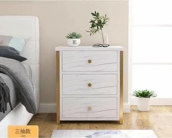 MARBLE STYLE SCANDINAVIAN BEDSIDE TABLE (Category: Tables & Sets) located in Manila. Submitted by minidivisoria (Listing ID 1174511215, Image 3). Description: 1150php :MARBLE STYLE SCANDINAVIAN BEDSIDE TABLE ✔️minimalist style ✔️3layer drawer ✔️size-50X45X35cm ✔️medium fiber density board material —.
