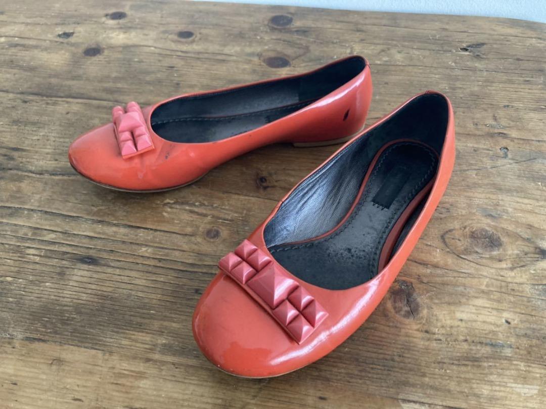 Red flat pumps shoes online