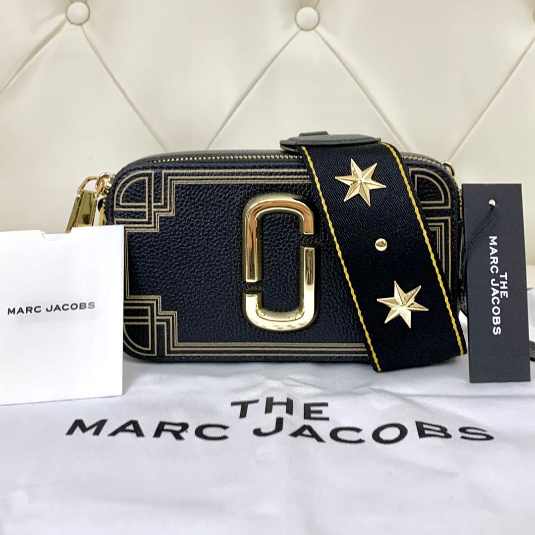 MARC JACOBS The Snapshot Gilded - MJ Star Black Camera Bag