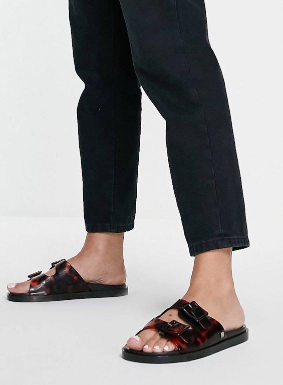 Authentic Melissa double strap jelly sandals in leopard print