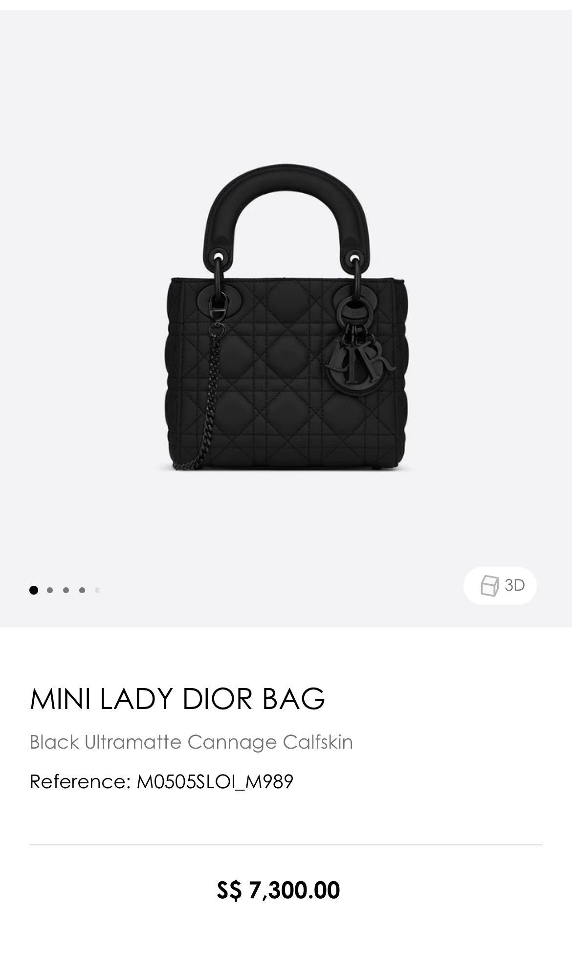 Lady dior my abcdior bag black ultramatte cannage top calfskin