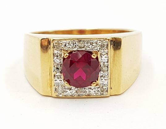 Mens gold ruby rings for sale hot sale