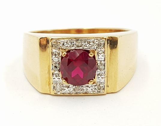 Mens gold ruby ring hot sale