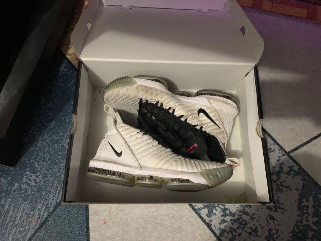 Men's 'lebron 16 basketball shoes white deals graffiti black