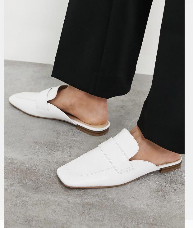 White loafer mule hot sale