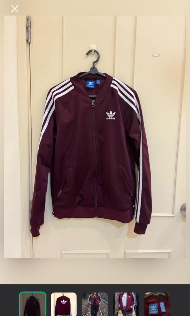 Adidas burgundy jacket on sale