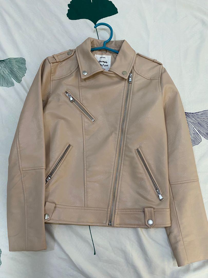 Original zara leather jacket, Women's 