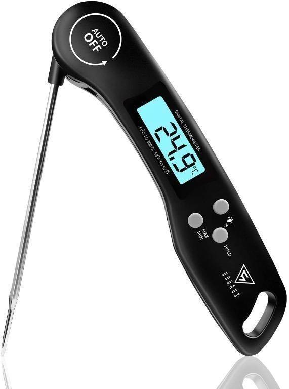 P155 Meat Thermometer, DOQAUS Instant Read Cooking Thermometer, Digital  Food Thermometer, Backlight LCD Screen Foldable Long Probe & Auto On/Off,  Perfect for Kitchen Cooking, BBQ, Water,Meat, Milk (Black), Furniture &  Home Living