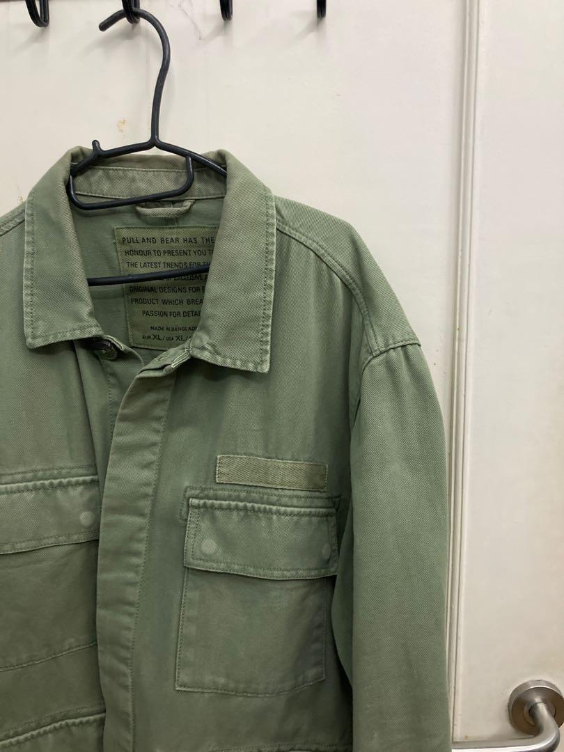 Parka Utility Jacket Pull Bear Fesyen Pria Pakaian Baju Luaran di Carousell