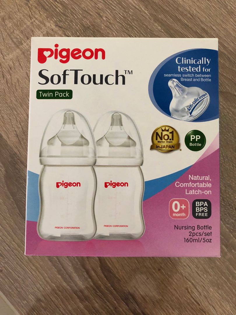 Pigeon bottle softouch twin pack, Babies & Kids, Nursing & Feeding