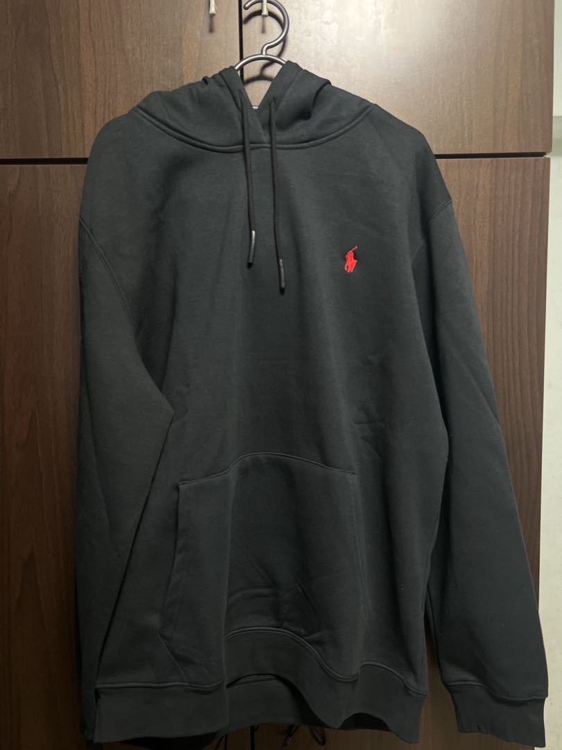 Ralph lauren black hoodie red horse cheap