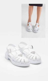 Prada triangle logo fishermans sandals