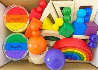 Rainbow Play Dough Kit Set | Baby Montessori Educational Science Sensory Toy