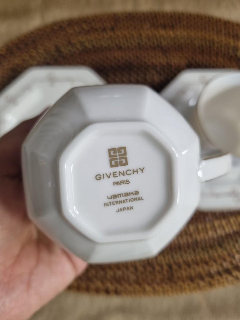 Rare Givenchy Octagon Cursive Tea Cups Set, Furniture & Home Living