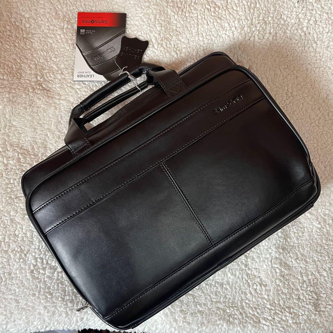 Samsonite leather slim top portfolio laptop briefcase