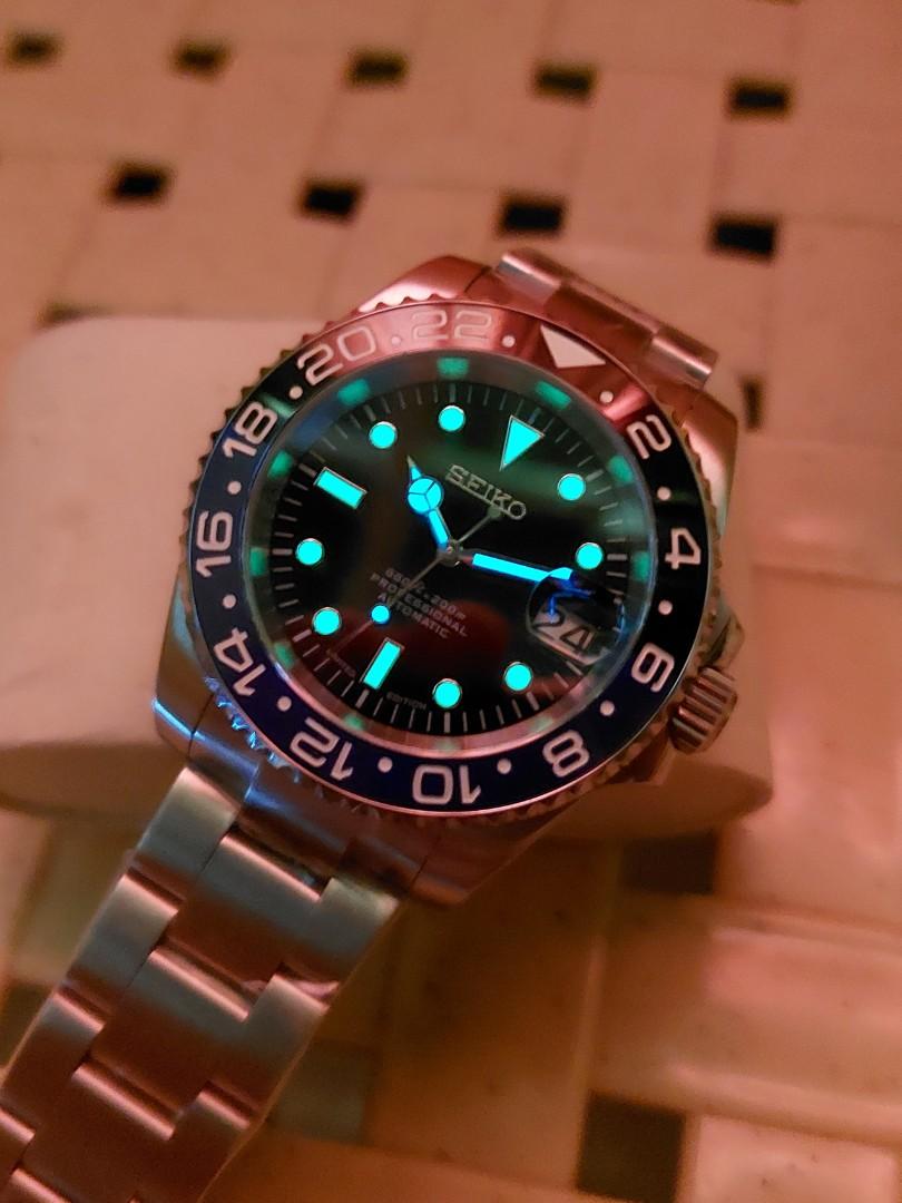 SeikoLex Custom Build BATMAN SUBMARINER HOMAGE Automatic Watch, Men's ...