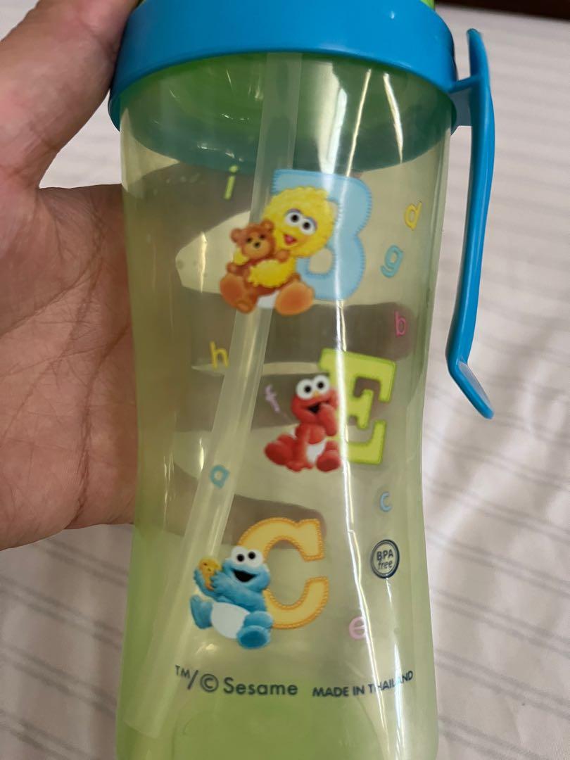 Sesame Street bottle with straw, Babies & Kids, Nursing & Feeding