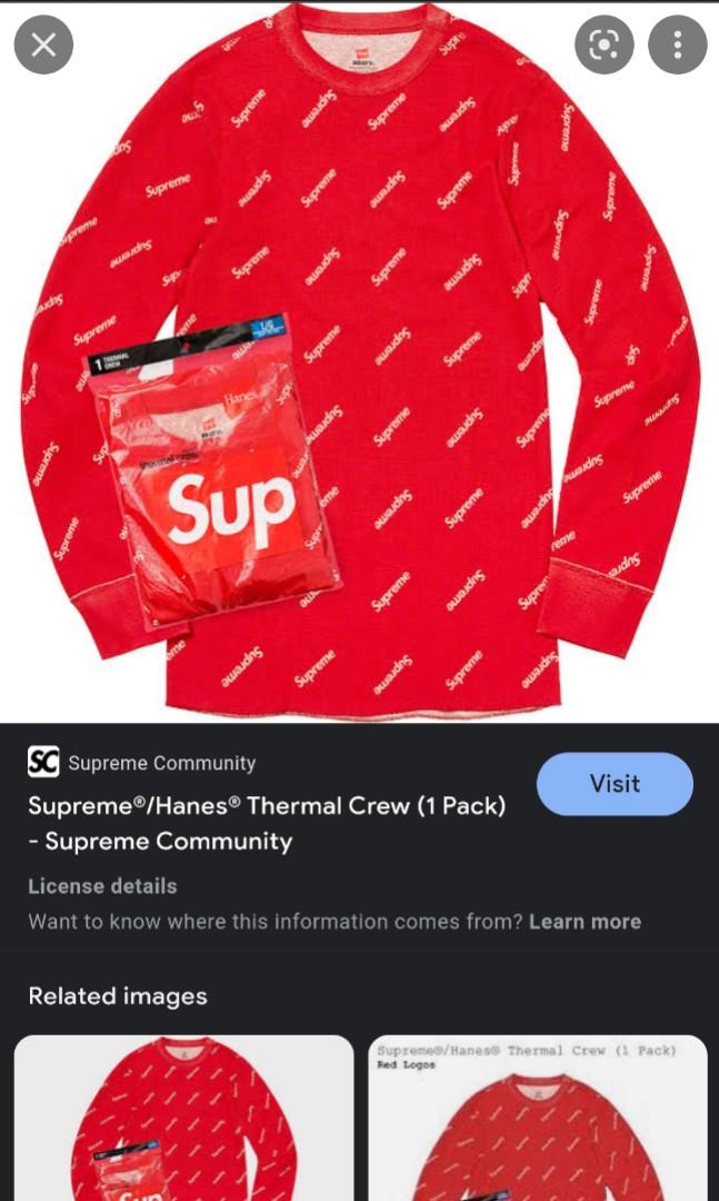 supreme Hanes Thermal Crew SizeM SALE55%OFF - avante.org.br