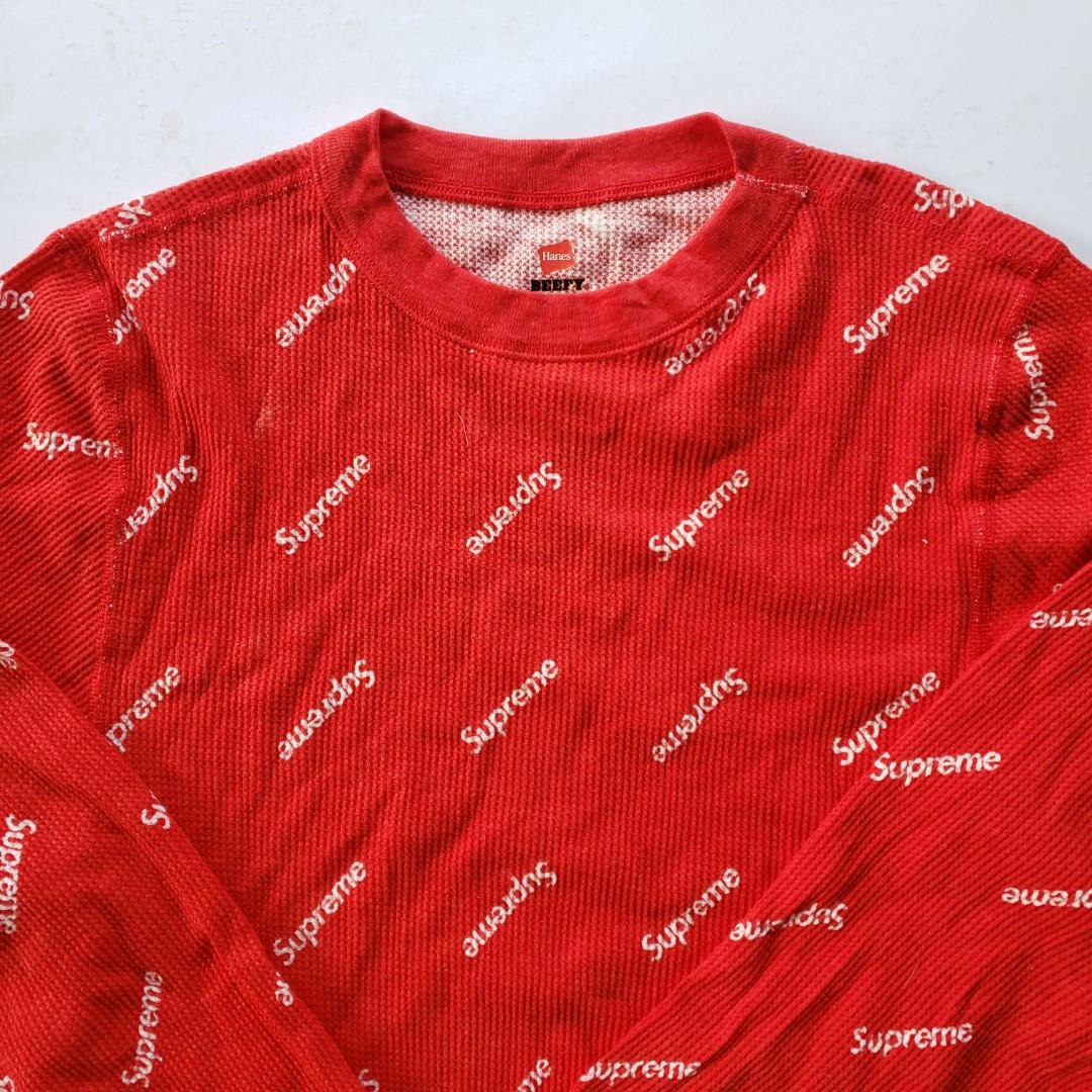 L□2020AW□新品□Supreme□Hanes Thermal Crew 赤 - その他