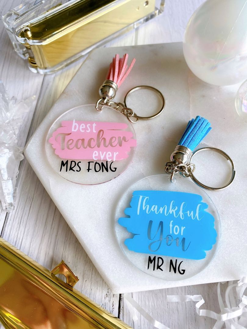 Personalized teacher keychain top