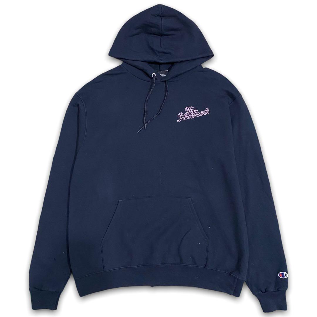 The Hundreds X Champion Hoodie Fesyen Pria Pakaian Baju Luaran di Carousell