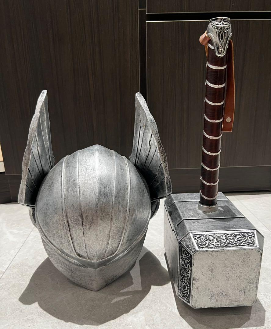 Thor helmet and hammer, Hobbies & Toys, Toys & Games on Carousell