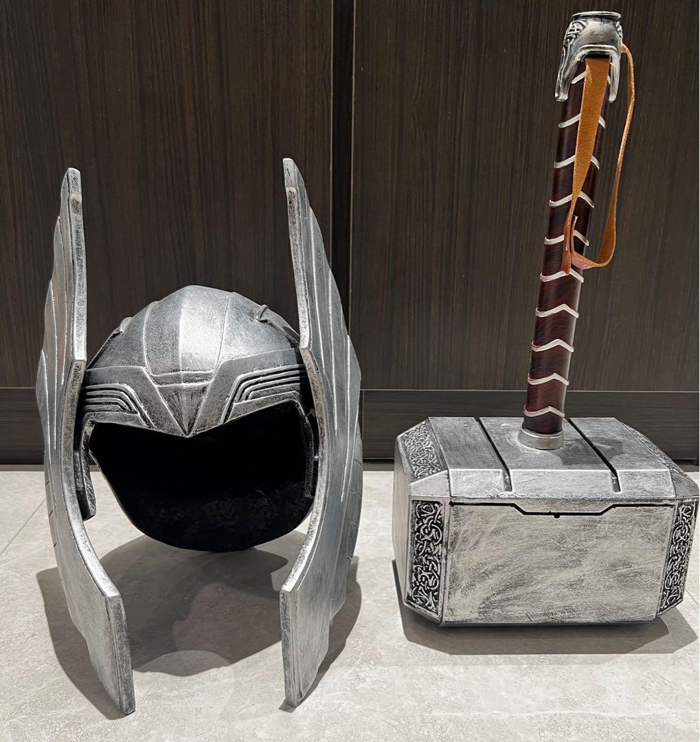 Thor helmet and hammer, Hobbies & Toys, Toys & Games on Carousell