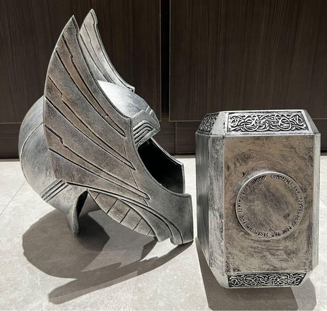 Thor helmet and hammer, Hobbies & Toys, Toys & Games on Carousell