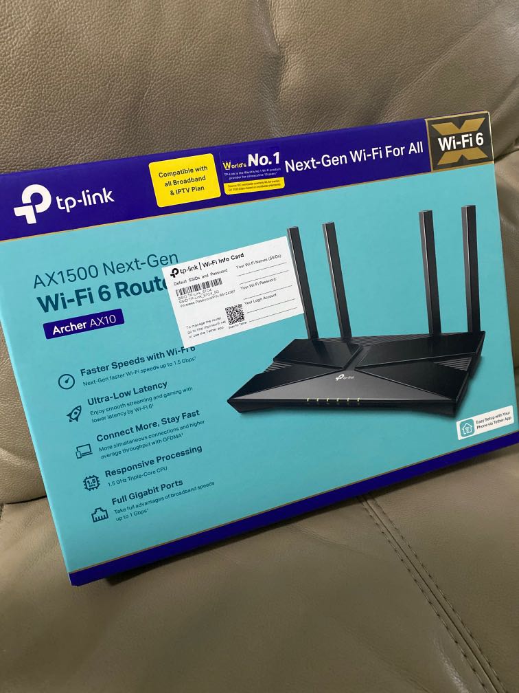 Tp-link AX1500 Next Gen wi-fi 6 router Archer ax10, Computers & Tech ...