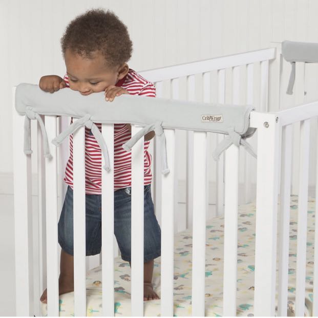 Trend Lab Crib Wrap Rail Cover in Grey Babies Kids Baby Nursery Kids Furniture Cots Cribs on Carousell