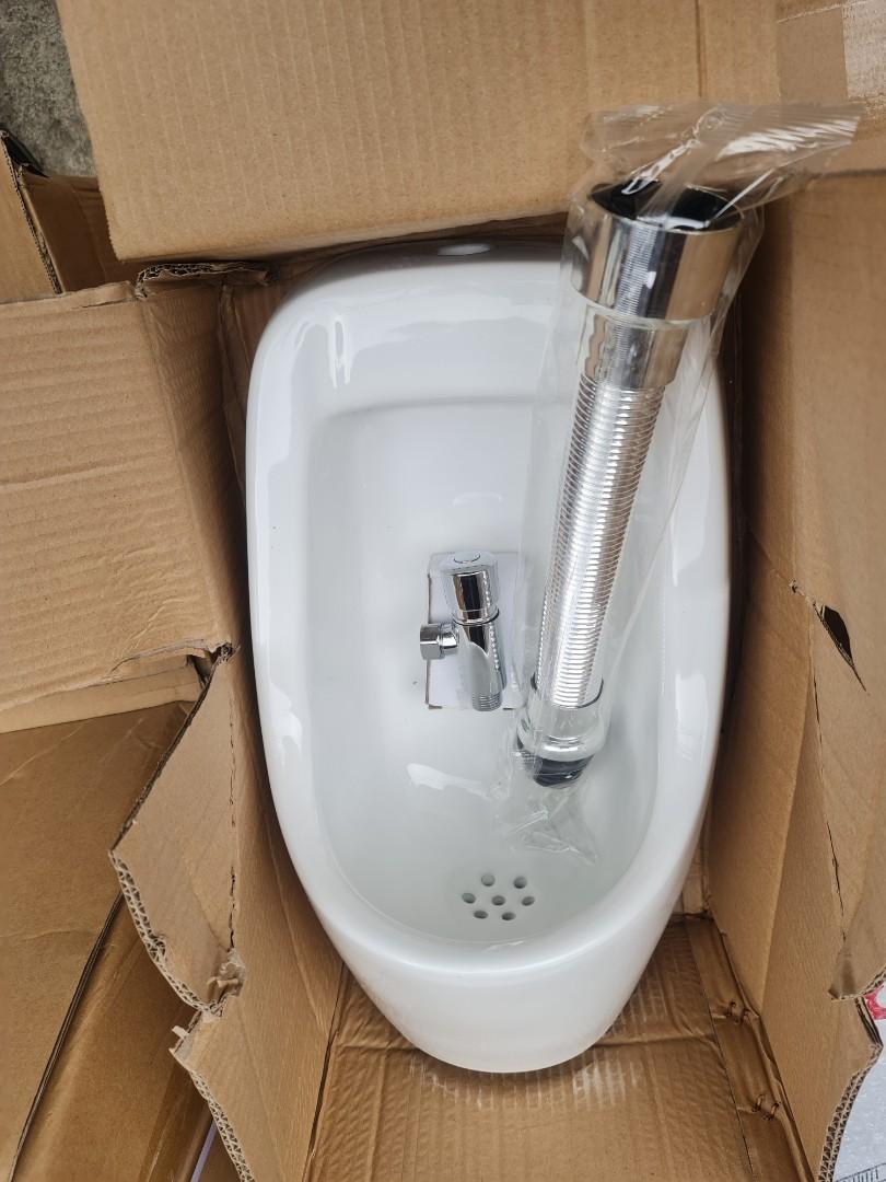 Urinal toilet bowl with fittings, Furniture & Home Living, Bathroom