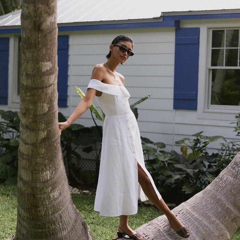 Reformation Adriel ドレス US2 リネン Adriel Linen Dress