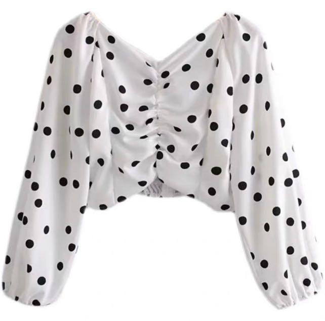 Very cute dotted Blouses Polka dot pretty blouses wear casual wear