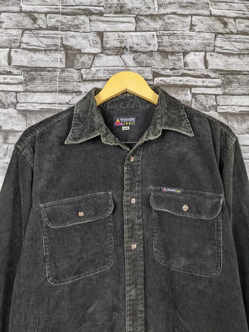 Vintage 90s Wrangler Trail Corduroy Jacket Button Up Oxford