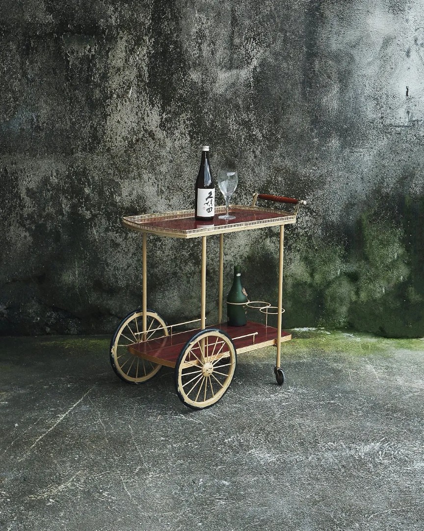 Vintage Rolling Bar Cart, Furniture & Home Living, Furniture, Other
