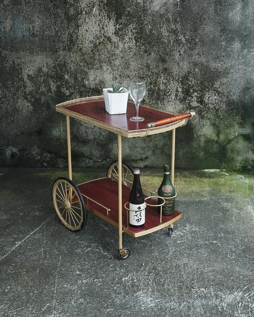 Vintage Rolling Bar Cart, Furniture & Home Living, Furniture, Other