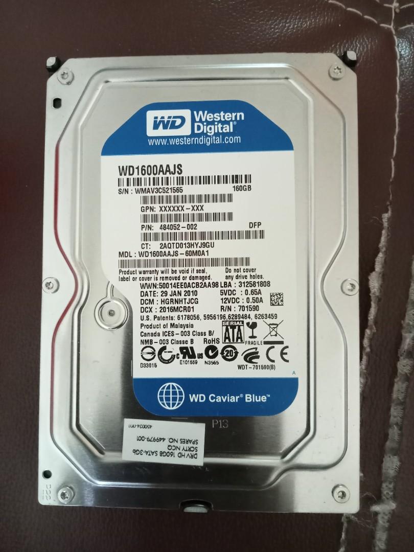 WD1600AAJS Western Digital Caviar Blue 160GB 7200RPM SATA 3Gbps 8MB Cache  3.5-inch Internal Hard Drive, Computers  Tech, Parts  Accessories, Hard  Disks  Thumbdrives on Carousell