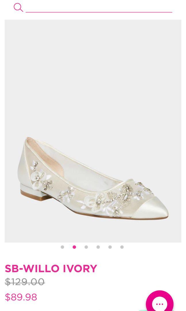 White best sale embellished flats