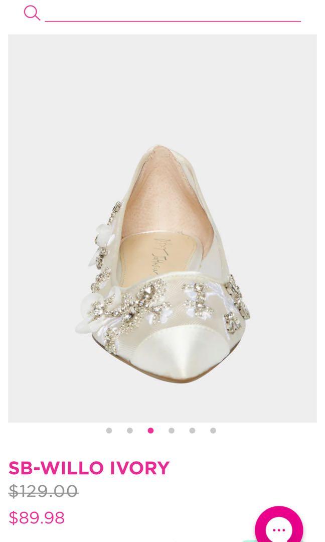 Wedding shoes beautiful white flats with embellished flowers