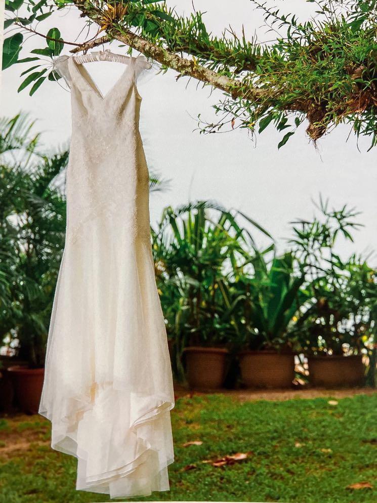 White by vera wang corded lace wedding dress best sale