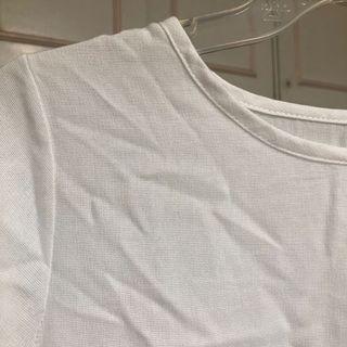 white linen blend basic top