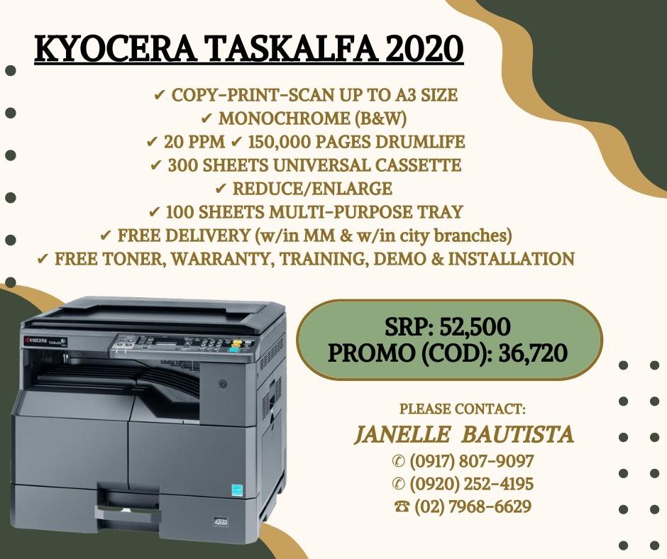 Xerox Copier Machine for your start up business (Category: Printers, Scanners & Copiers) located in Manila. Submitted by kyocerajanelle (Listing ID 1174326347, Image 1). Description: Back to School Clearance Sale 🥳🎉 Grab yours now! 🤗 ‼️BIG SALE ‼️ BIG SALE ‼️ KYOCERA DIGITAL LASER PRINTER MACHINE MFP ⚠️ NOTE: Installment subject for credit approval. ⏰ Limited Time Offer For more details, please contact: 🧑‍💻 Janelle Bautista 📲 Globe: (0917) 