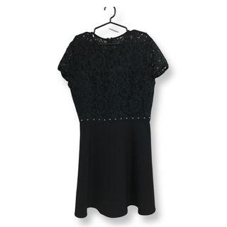 Zalora Fit and Flare Black lace dress (Office, Dainty, Cute)