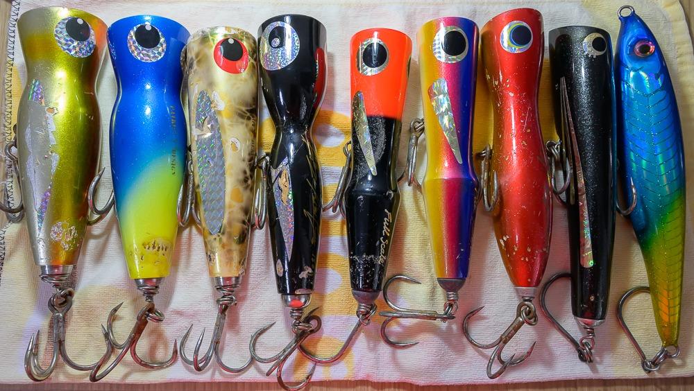 9pcs Popper and Stick Bait with hooks, Sports Equipment, Fishing