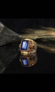 A blue stone ring