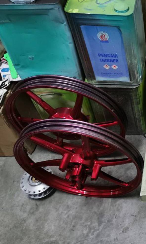 Aerox SP522 Rim Candy Red, Motorcycles, Motorcycle Accessories on Carousell